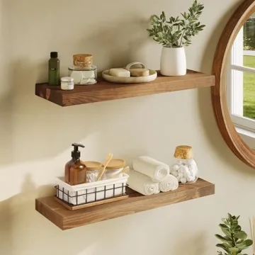 Stylish Wooden Floating Shelves Set - Easy Installation & Durable