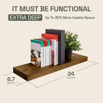 Stylish Wooden Floating Shelves Set - Easy Installation & Durable