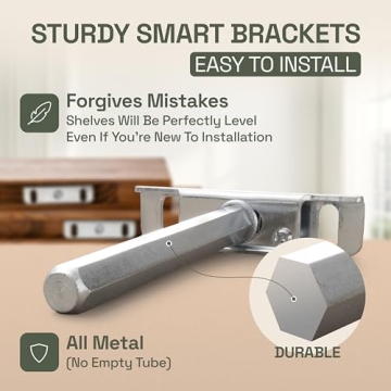 Stylish Wooden Floating Shelves Set - Easy Installation & Durable