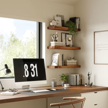 Stylish Wooden Floating Shelves Set - Easy Installation & Durable