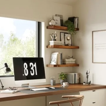 Stylish Wooden Floating Shelves Set - Easy Installation & Durable