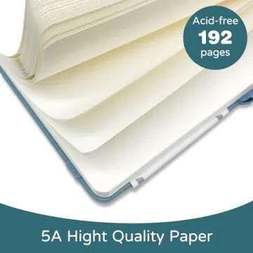 LEAGIM Blank Journal Notebook, A5, 192 Pages 100 GSM Thick Sketch Book for Women Men, Hardcover Leat...