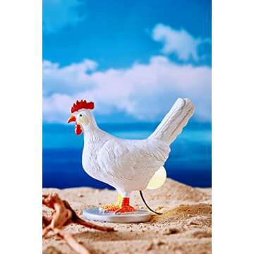 3D LED Hen Night Light with USB, Resin Egg Lamp in Gift Box, Funny Chicken Table Lamp for Easter, Christmas, Birthdays