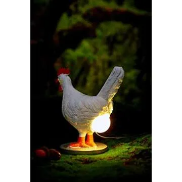 3D LED Hen Night Light with USB, Resin Egg Lamp in Gift Box, Funny Chicken Table Lamp for Easter, Christmas, Birthdays