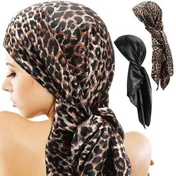 Elegant SATINIOR 35 Inch Silk Head Scarf Set - 2 Pcs