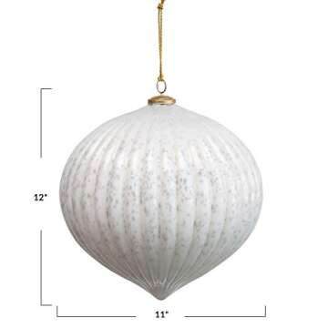 Creative Co-Op Antique White Mercury Glass Ornaments