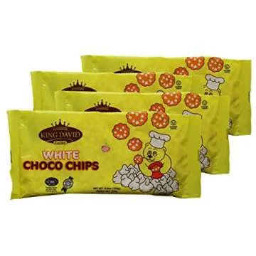 King David Vegan Lactose-Free Non-dairy Kosher White Chocolate Flavored Chips 8.8 Ounce (Pack of 4)