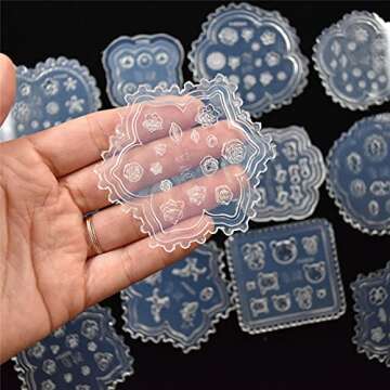 10 Silicone Nail Art Molds for Resin and DIY Crafts