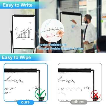 SCZS White Board Easel Office Portable Dry Erase Boards with Stand, Flipchart Easel Height Adjustable 36x24 inches, Perfect for Classroom, Preschool, Homeschool, Restaurant and Presentation (B-Metal)