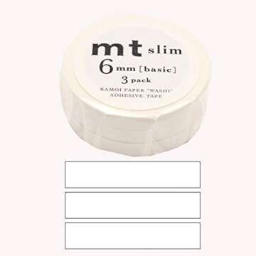 MT Slim K Matte White Washi Tape Set - 3 Rolls