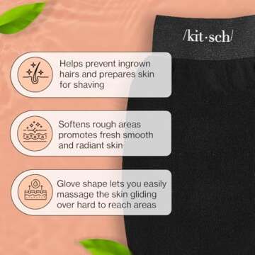 Kitsch Deep Exfoliating Glove, Eco Friendly Exfoliating Body Scrubber, Dead Skin Remover and Body Sc...