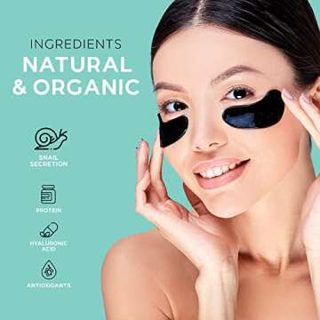 Olrom Korean Skin Care Depuffing Eye Patches: 60-Pack of Hydrating Under Eye Masks with Collagen & S...