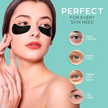 Olrom Korean Skin Care Depuffing Eye Patches: 60-Pack of Hydrating Under Eye Masks with Collagen & Snail Secretion for Dark Circles & Under Eye Puffiness