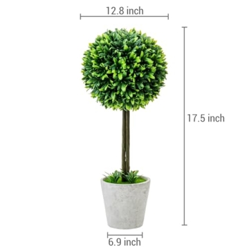 MyGift 14.5 Inch Artificial Boxwood Topiary Tree - 2 Pack