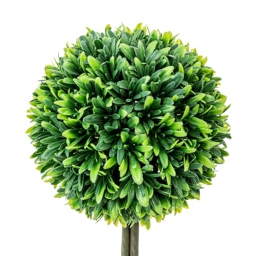 MyGift 14.5 Inch Artificial Boxwood Topiary Tree - 2 Pack