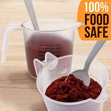 U.S. Kitchen Supply - Set of 3 Plastic Graduated Measuring Cups with Pitcher Handles - 1, 2 and 4 Cup Capacity, Ounce and ML Cup Markings - Measure & Mix Recipe Ingredients, Flour, Water, Oil, Batter