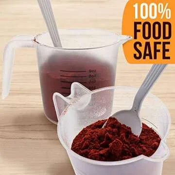 U.S. Kitchen Supply - Set of 3 Plastic Graduated Measuring Cups with Pitcher Handles - 1, 2 and 4 Cup Capacity, Ounce and ML Cup Markings - Measure & Mix Recipe Ingredients, Flour, Water, Oil, Batter