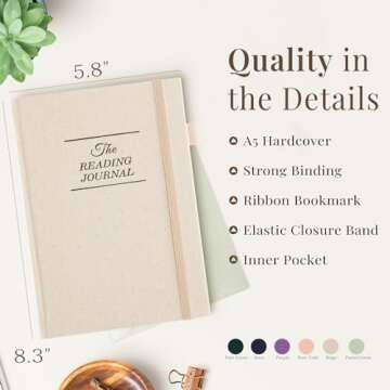 JUBTIC Reading Journal - Book Journal Reading Log for Review and Track Your Reading Progress - Gift ...