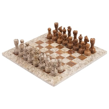 Exquisite Handmade Marble Chess Set - 15 Inch Luxury Board Game