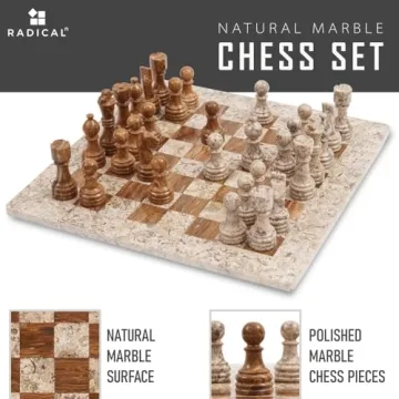 Luxury Handmade Marble Chess Set for Adults 15 Inch