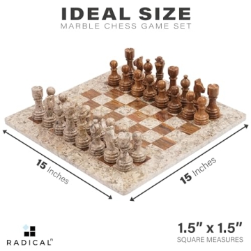 Luxury Handmade Marble Chess Set for Adults 15 Inch