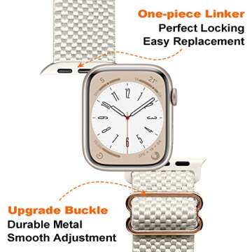 3 Packs Stretchy Nylon Solo Loop Band Compatible with Apple Watch Band 38mm 40mm 41mm 42mm 44mm 45mm for Women Men, Adjustable Sport Elastic Strap for iWatch Series SE/7/6/5/4/3/2/1