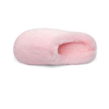 DREAM PAIRS Women's Pink Plush Fuzzy Slip on Indoor Outdoor Winter House Slippers Size 7-8 M US Geroldy