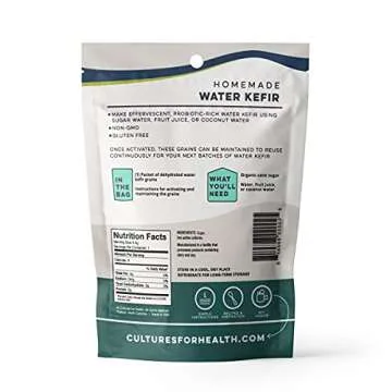 Cultures for Health Water Kefir Grains | DIY Fermented Probiotic Drink Powder for Stronger Gut Healt...