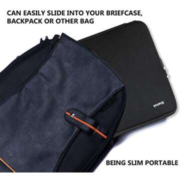 Hsmienk Laptop Sleeve, 15.6 Inch, Durable Shockproof Protective Cover, Compatible with HP, ASUS, Lenovo, Acer, Notebook, Computer, Black