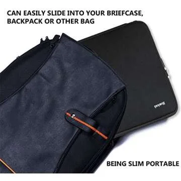 Hsmienk Laptop Sleeve, 15.6 Inch, Durable Shockproof Protective Cover, Compatible with HP, ASUS, Lenovo, Acer, Notebook, Computer, Black