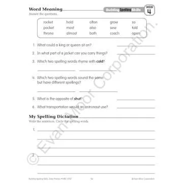 Evan-Moor Building Spelling Skills, Grade 3 - Homeschooling & Classroom Resource Workbook, Reproducible Worksheets, Teaching Edition, Spelling Strategies, Reading and Writing Skills