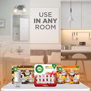 Air Wick Plug in Scented Oil Refill, 5 ct, Fresh Pine and Juniper, Air Freshener, Essential Oils, Fall Scent, Fall decor