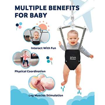 Infant Master Baby Doorway Jumpers, Sturdy Johnny Jumper Adjustable 10.8"-23.6" Strap, Soft Baby Joh...