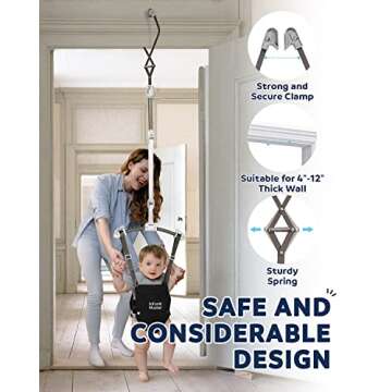 Infant Master Baby Doorway Jumpers, Sturdy Johnny Jumper Adjustable 10.8"-23.6" Strap, Soft Baby Johnny Bouncer w/Seat Bag, Protable Doorway Jumper and Boucer for Baby, Ideal Gift for Infant