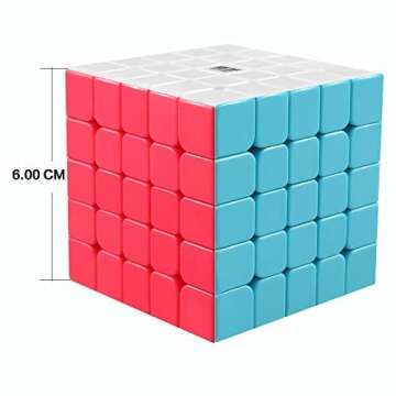 Coogam Qiyi 5x5 Speed Cube Stickerless Magic Puzzle Toy Gift for Kids and Adults Challenge (Qizheng S Version)