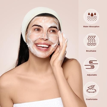 Adjustable Soft Spa Headbands - 4 Pack for Women