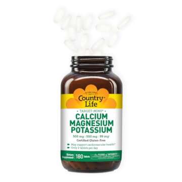 Country Life Target-Mins - Cardiovascular Health Support with Magnesium, Potassium & Calcium, Free-F...