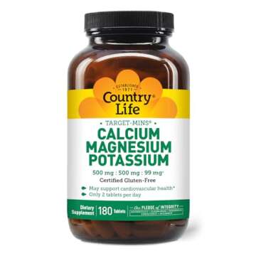 Country Life Target-Mins - Cardiovascular Health Support with Magnesium, Potassium & Calcium, Free-Form Amino Acids, Zinc-Free Electrolyte Supplement