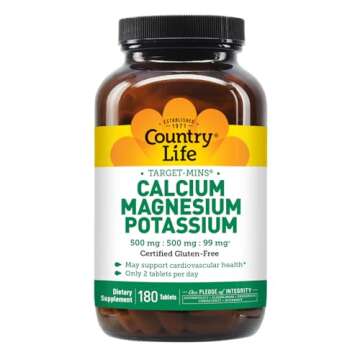 Country Life Target-Mins - Cardiovascular Health Support with Magnesium, Potassium & Calcium, Free-Form Amino Acids, Zinc-Free Electrolyte Supplement
