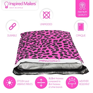 Hot Pink Cheetah Poly Mailers 14.5 x 19 - 50 Pack
