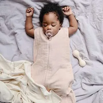 mushie Baby Wearable Blanket | 100% Organic Cotton Muslin | Sleeping Bag For Infants (Blush)