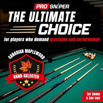 Premium Pool Cue Set of 4 Canadian Maple Cues and Chalks