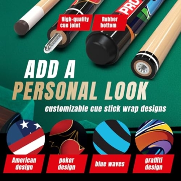 Premium Pool Cue Set of 4 Canadian Maple Cues and Chalks