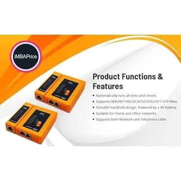iMBAPrice RJ45 Network Cable Tester for All Cable Types