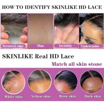 Mnador 2x6 SKINLIKE Real HD Lace Closure Deep Parting Straight Human Hair 0.095mm Ultra-thin hd lace Closure Tiny knots Brazilian Virgin Human Hair Closure pre plucked with Natural Hairline, 20inch