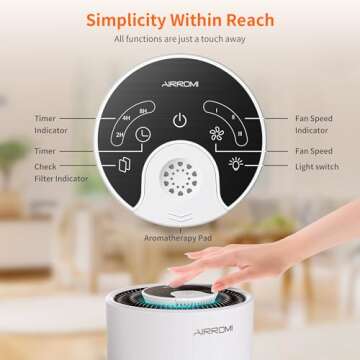 AIRROMI Air Purifier A2001 - 360° HEPA Pet Cleaner
