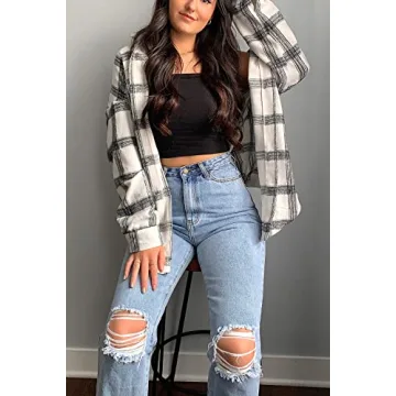 PRETTYGARDEN Plaid Shacket Jacket for Women - Chic & Versatile