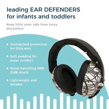 Banz Bubzee Baby Headphones for Noise Protection - Baby Ear Muffs, Newborn Infant & Toddler, 0 to 36 Months, Adjustable