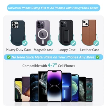 Gym Magnetic Phone Holder for Smartphone and Thick Cases