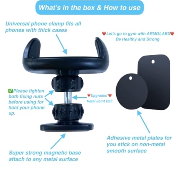 Gym Magnetic Phone Holder for Smartphone and Thick Cases